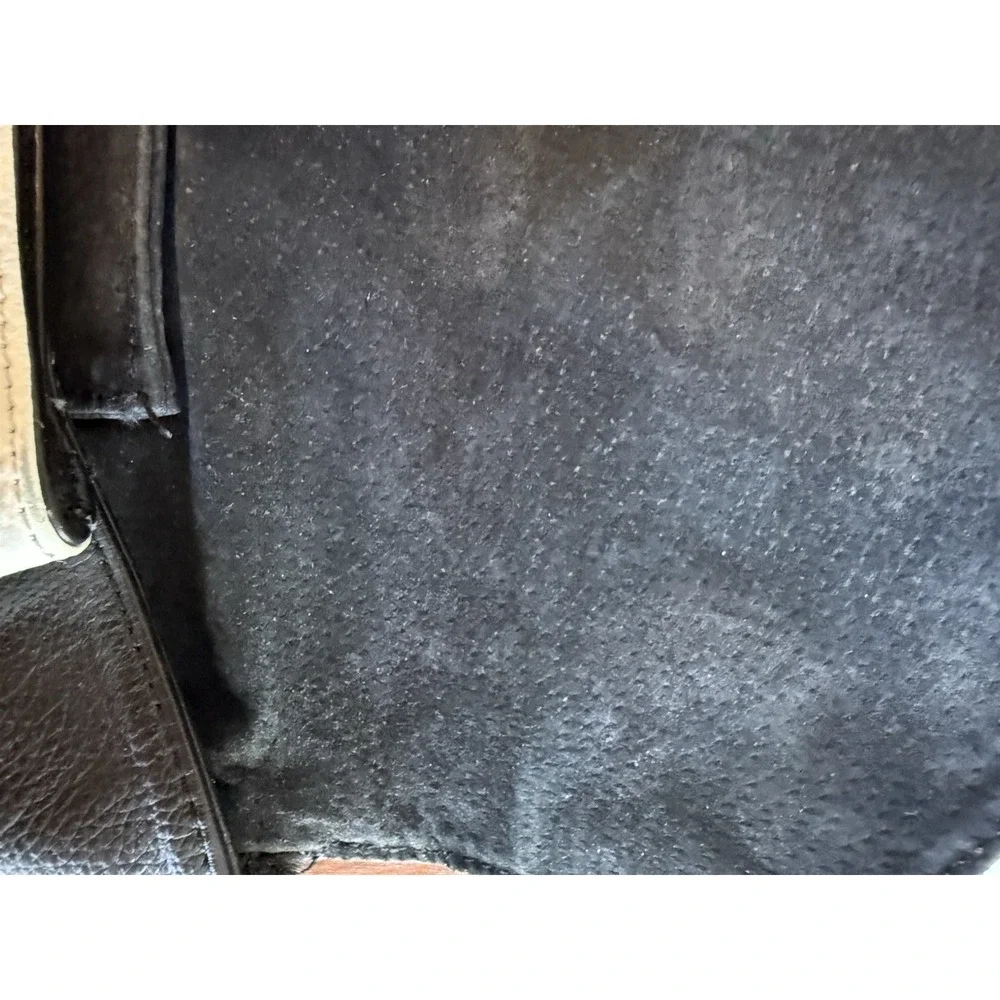 Bebe Genuine Leather Black White Croc Embossed Envelope Clutch Y2K